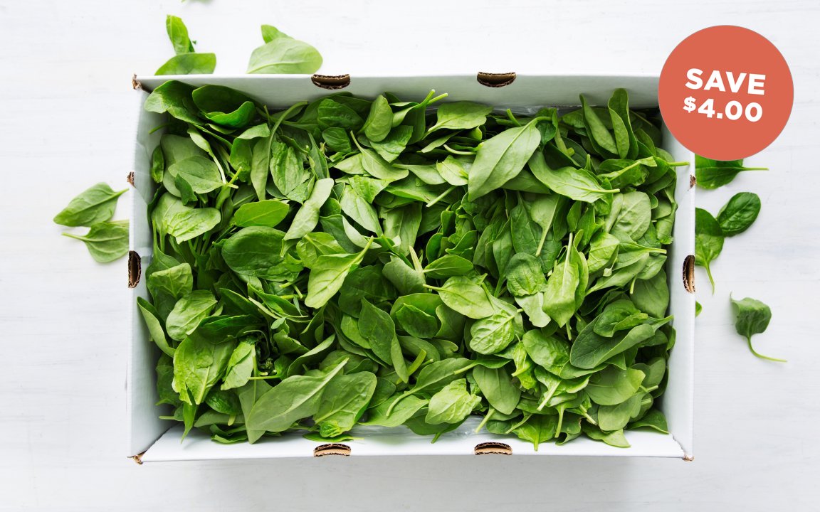 Bulk PreWashed Organic Baby Spinach Jay Leaf via Veritable Vegetable